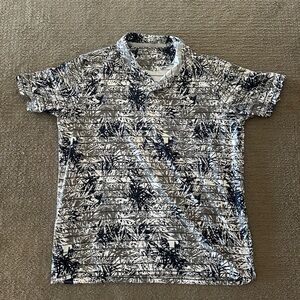 Puma Black and White Patterned Polo Golf Shirt